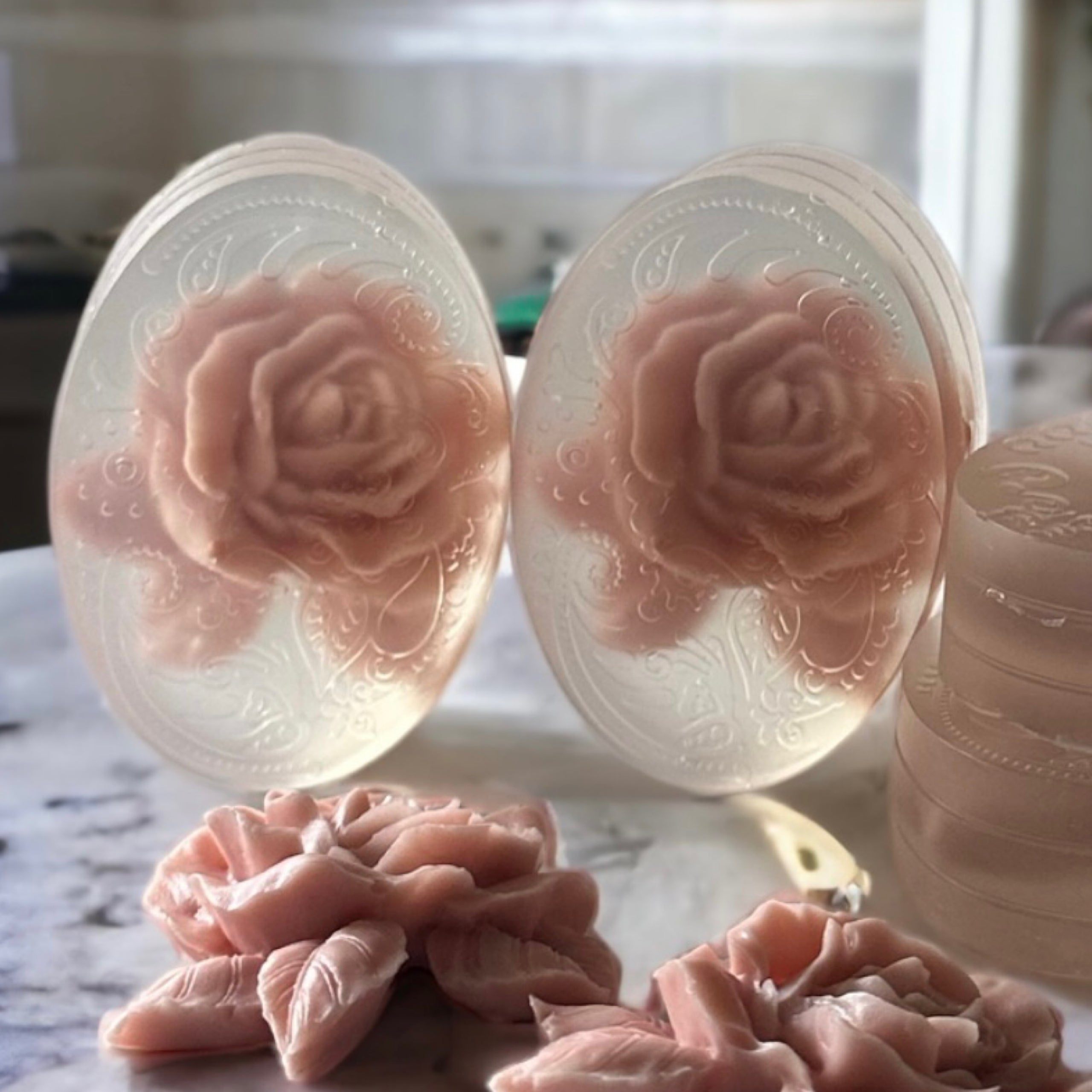 Clear Rose Soap Handmade Decorative Soap Bars